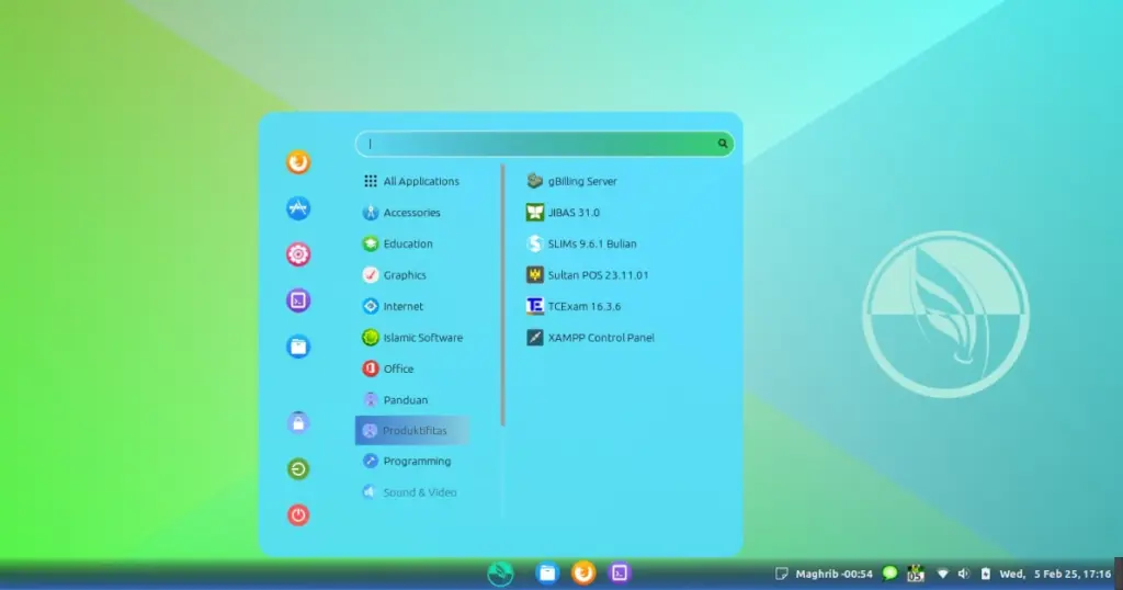 Tampilan Desktop Asril OS Linux