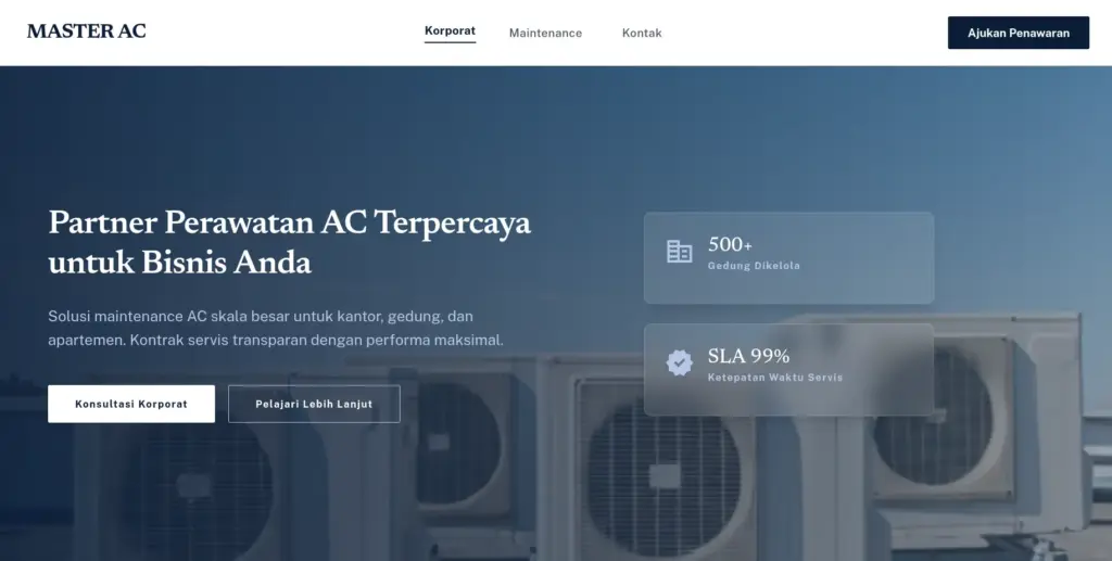 Portofolio Jasa Pembuatan Website Cuci AC 2