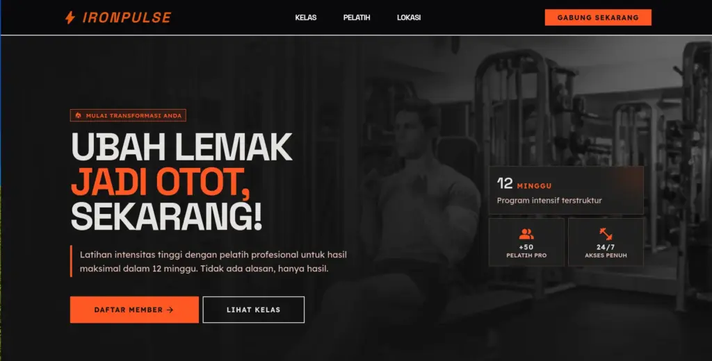 Portofolio Jasa Pembuatan Website Fitness dan Gym 1