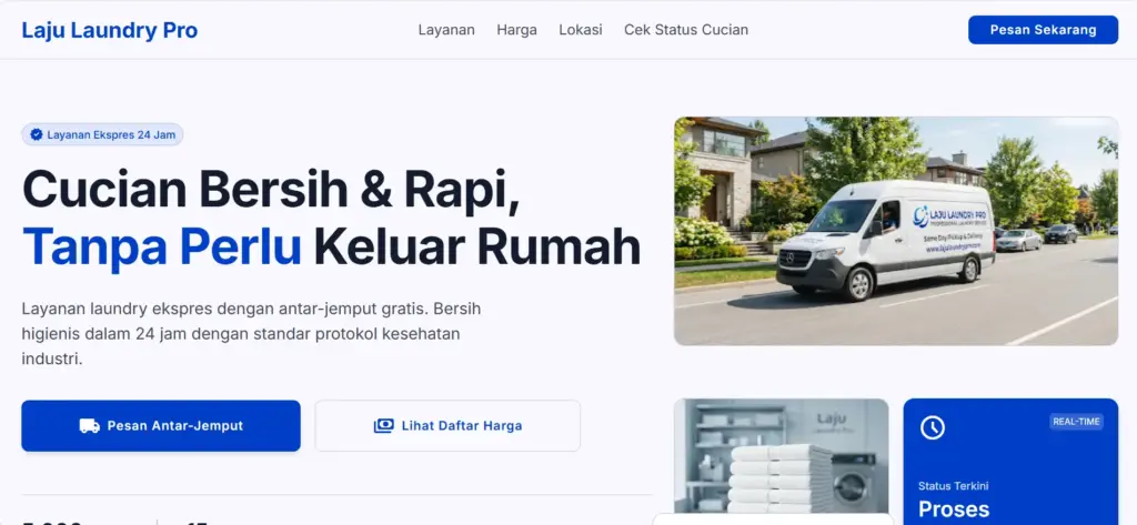 Portofolio Jasa Pembuatan Website Laundry 1