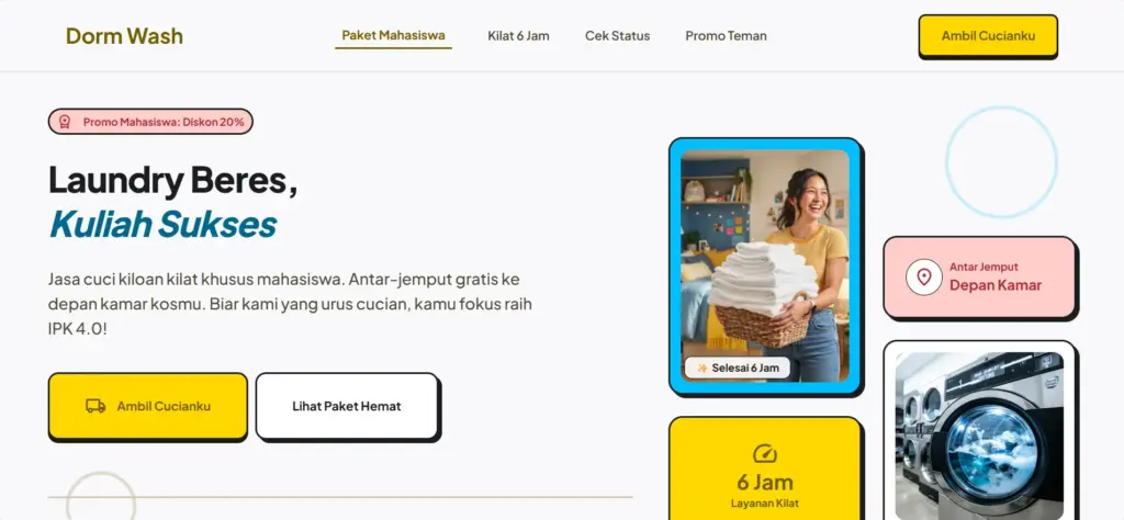Portofolio Jasa Pembuatan Website Laundry 2